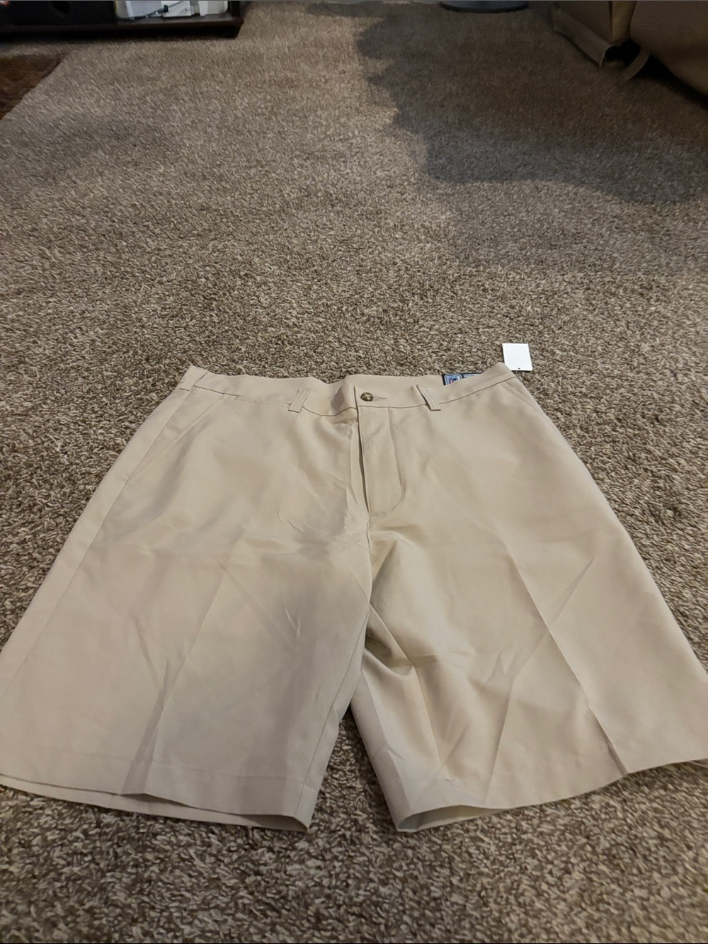 PGA Tour Khaki Flat-Front Performance Shorts